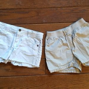 White and khaki girls shorts